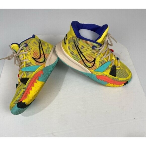 Nike Kyrie 7 \'1 World 1 People\' Yellow Strike CT4080-700 Men\'s 6.5Y Y2K Hip Hop main image 4
